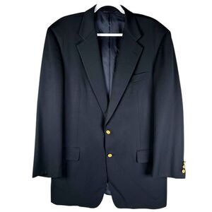 Hickey Freeman Loro Piana Navy 100% Wool  gold button Blazer Men’s Size 42L